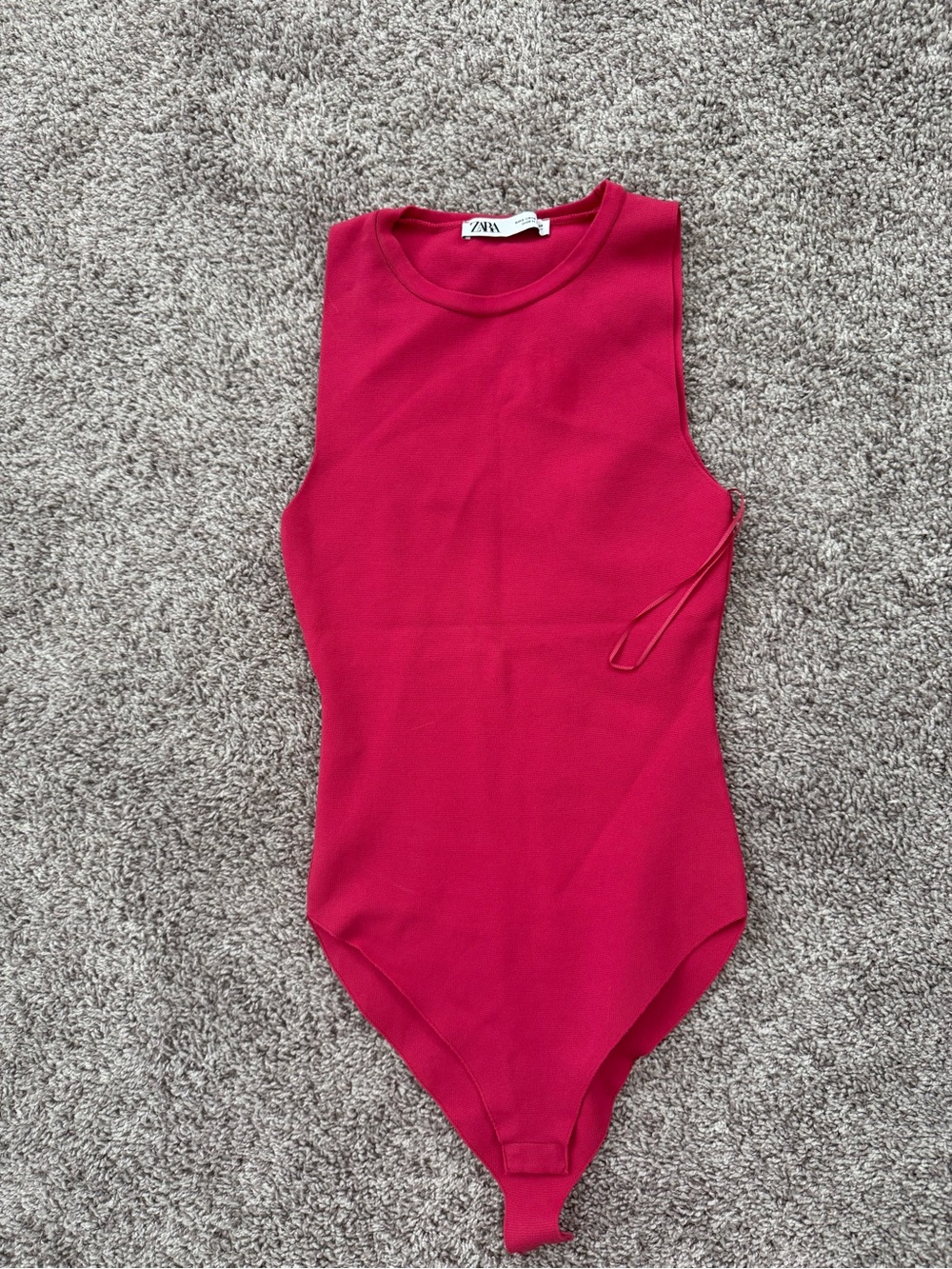 Zara Pink Fitted Sleeveless Bodysuit